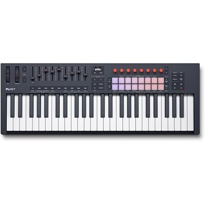 Novation FLkey 2 49 — Teclado controlador MIDI de 49 teclas para FL Studio. Teclas semicontrapesadas, USB, ruedas de tono y modulación, 16 pads de percusión y arpegiador. Incluye 6 meses de FL Studio Novation FLkey 2 49 — Teclado controlador MIDI de 49 teclas para FL Studio. Teclas semicontrapesadas, USB, ruedas de tono y modulación, 16 pads de percusión y arpegiador. Incluye 6 meses de FL Studio