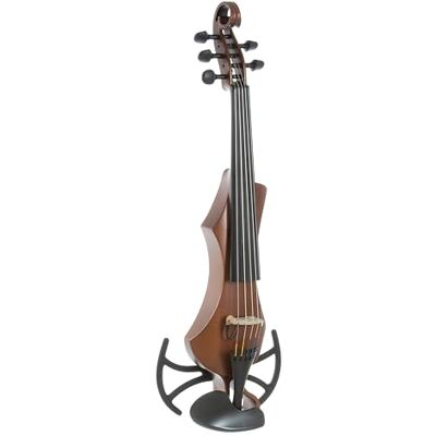GEWA violín eléctrico, violín electrónico, Novita 3.0 dorado-marrón con adaptador para apoyos de hombro, 5 cuerdas GEWA violín eléctrico, violín electrónico, Novita 3.0 dorado-marrón con adaptador para apoyos de hombro, 5 cuerdas