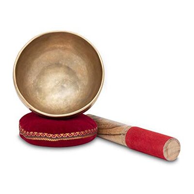 XDrum Omshanti Cuenco Tibetano 10 cm Set Completo, Hecho a mano en India Material: aleación de latón, Diámetro: aprox. 10 cm, Peso: aprox. 300 g, Color: dorado, Cojín, Forma redonda, Diámetro: 11 cm XDrum Omshanti Cuenco Tibetano 10 cm Set Completo, Hecho a mano en India Material: aleación de latón, Diámetro: aprox. 10 cm, Peso: aprox. 300 g, Color: dorado, Cojín, Forma redonda, Diámetro: 11 cm