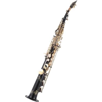 LJERFSW Saxofón De Latón Saxofón Agudo Recto De Latón En Si Bemol Con Carcasa Natural Patrón Tallado De Llaves Con Estuche Guantes Y Correas De Tela(Black) LJERFSW Saxofón De Latón Saxofón Agudo Recto De Latón En Si Bemol Con Carcasa Natural Patrón Tallado De Llaves Con Estuche Guantes Y Correas De Tela(Black)