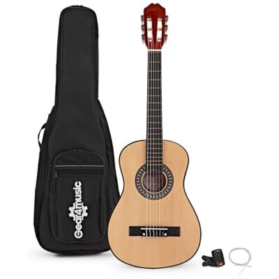 gear4music Set de Guitarra Clásica Júnior 1/2, Natural, de gear4music Set de Guitarra Clásica Júnior 1/2, Natural, de