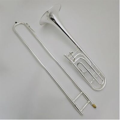 CRJUS Trombón Tenor Bb/F Tono Amarillo Latón Plateado Instrumento De Trombón Con Boquilla Trombón Para Principiantes CRJUS Trombón Tenor Bb/F Tono Amarillo Latón Plateado Instrumento De Trombón Con Boquilla Trombón Para Principiantes
