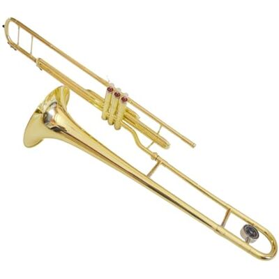 CRJUS Si Bemol Tres Teclas Verticales Trombón Instrumento Musical Estudiante Trombón De Pistón Con Estuche Trombón Para Principiantes CRJUS Si Bemol Tres Teclas Verticales Trombón Instrumento Musical Estudiante Trombón De Pistón Con Estuche Trombón Para Principiantes