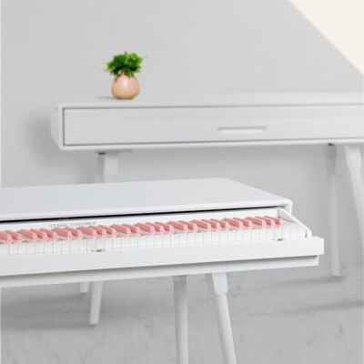 Classic Cantabile DP-730 WP Piano digital 88 teclas ponderadas acción de martillo Con botones rosas Mesa con teclado piano elèctrico incorporado Con porta notas y triple pedalera Blanco Mate Classic Cantabile DP-730 WP Piano digital 88 teclas ponderadas acción de martillo Con botones rosas Mesa con teclado piano elèctrico incorporado Con porta notas y triple pedalera Blanco Mate