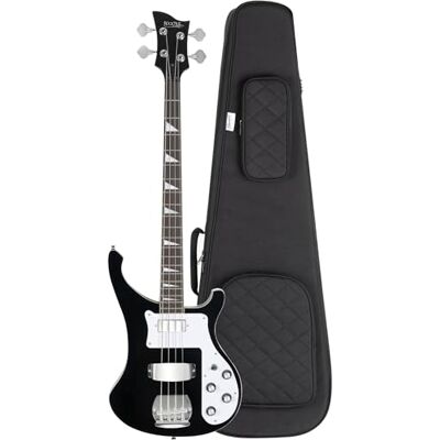 ROCKTILE Pro RB-400B Blackbird E-Bass Set Gigbag Negro, Bajo Eléctrico Serie Pro, Modelo especial Rockin', Cuerpo: tilo, Mástil: arce, Diapasón: palisandro, Incrustaciones: perloid, 8 kg ROCKTILE Pro RB-400B Blackbird E-Bass Set Gigbag Negro, Bajo Eléctrico Serie Pro, Modelo especial Rockin', Cuerpo: tilo, Mástil: arce, Diapasón: palisandro, Incrustaciones: perloid, 8 kg