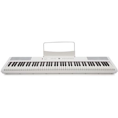 gear4music Full Size Pack Teclado Piano Digital 88 Teclas para Principiantes Blanco 88 Teclas Contrapesadas Tamaño Completo para una Sensación Auténtica, Altavoces Estéreo Integrados, Soporte Pedal gear4music Full Size Pack Teclado Piano Digital 88 Teclas para Principiantes Blanco 88 Teclas Contrapesadas Tamaño Completo para una Sensación Auténtica, Altavoces Estéreo Integrados, Soporte Pedal