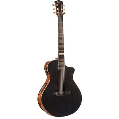 Cort Masterpiece Series Guitarra A/E moderna negra con funda Cort Masterpiece Series Guitarra A/E moderna negra con funda