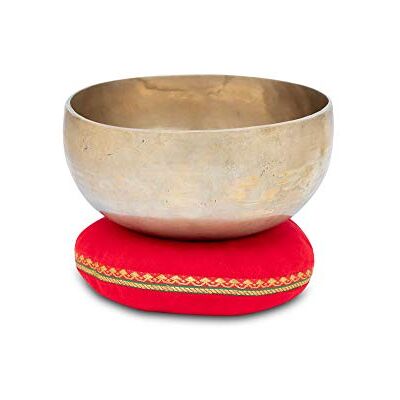 XDrum Omshanti Cuenco Tibetano 17 cm Set incl. Cojín, Hecho a mano en India Material: aleación de latón, Diámetro: aprox. 17 cm, Peso: aprox. 900 g, Color: dorado, Ideal como base para cuenco tibetano XDrum Omshanti Cuenco Tibetano 17 cm Set incl. Cojín, Hecho a mano en India Material: aleación de latón, Diámetro: aprox. 17 cm, Peso: aprox. 900 g, Color: dorado, Ideal como base para cuenco tibetano