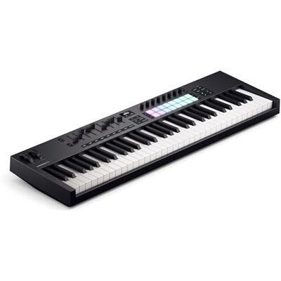 Novation Launchkey 61 MK4 controlador de teclado MIDI USB USB, 61 teclas semicontrapesadas, 16 pads con pospulsación polifónica, 9 faders, ruedas de tono/modulación, pantalla OLED Novation Launchkey 61 MK4 controlador de teclado MIDI USB USB, 61 teclas semicontrapesadas, 16 pads con pospulsación polifónica, 9 faders, ruedas de tono/modulación, pantalla OLED