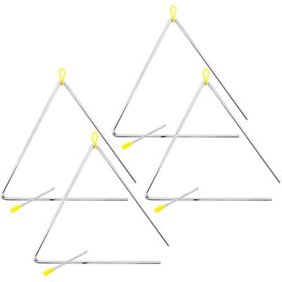 Tiger Instrumentos triangulares Samba de 12 pulgadas, triángulos de acero resistentes con golpeadores de metal, ideal para uso escolar, banda o en el hogar, paquete de 4 Tiger Instrumentos triangulares Samba de 12 pulgadas, triángulos de acero resistentes con golpeadores de metal, ideal para uso escolar, banda o en el hogar, paquete de 4