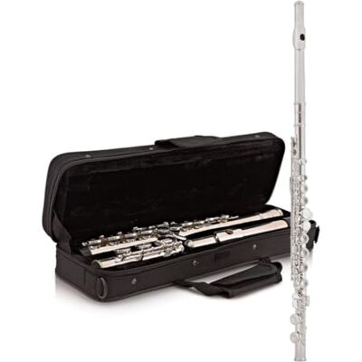 gear4music Flauta Travesera de Estudiante con Estuche Para principiantes, teclas cubiertas para tocar fácilmente, tono abierto brillante, cuerpo ligero y duradero gear4music Flauta Travesera de Estudiante con Estuche Para principiantes, teclas cubiertas para tocar fácilmente, tono abierto brillante, cuerpo ligero y duradero