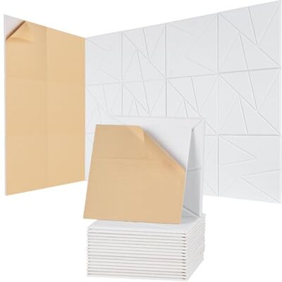 VEVOR Paneles Acústicos Autoadhesivos, 18 uds, 30 x 30 x 1 cm, Espuma Insonorizada, Fibra de Poliéster, Alta Densidad, para el Hogar, Estudio, Oficina, Teatro, Blanco, Cuadrícula de Diamantes VEVOR Paneles Acústicos Autoadhesivos, 18 uds, 30 x 30 x 1 cm, Espuma Insonorizada, Fibra de Poliéster, Alta Densidad, para el Hogar, Estudio, Oficina, Teatro, Blanco, Cuadrícula de Diamantes