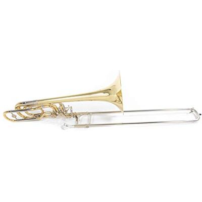 Roy Benson Trombón Sib/F/Gb/D-Bajo (sistema en línea de 2 válvulas, campana de latón de 10", calibre de 14,3 mm, láminas de alpaca, gran precisión y brillantez de sonido, con práctico estuche) Roy Benson Trombón Sib/F/Gb/D-Bajo (sistema en línea de 2 válvulas, campana de latón de 10", calibre de 14,3 mm, láminas de alpaca, gran precisión y brillantez de sonido, con práctico estuche)