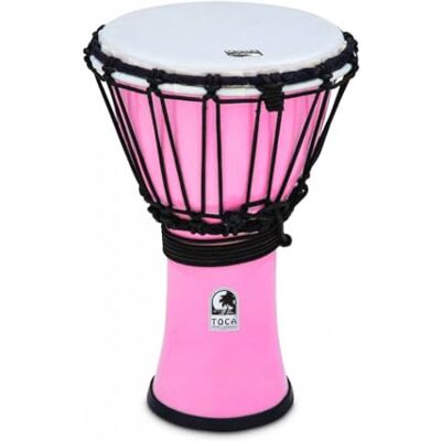TOCA TO803316 Djembe Freestyle Colorsound 7'', color rosa pastel Base antideslizante, caldera sintética, piel repelente al agua TOCA TO803316 Djembe Freestyle Colorsound 7'', color rosa pastel Base antideslizante, caldera sintética, piel repelente al agua