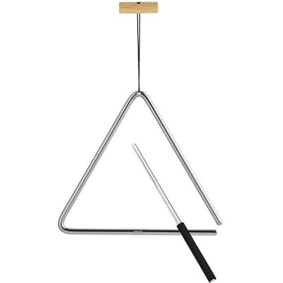 Nino Percussion Triángulo de acero, color plateado, 20.3 cm Nino Percussion Triángulo de acero, color plateado, 20.3 cm