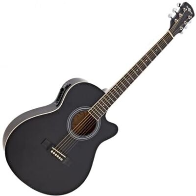 gear4music Guitarra Electroacústica con Cutaway , Negro gear4music Guitarra Electroacústica con Cutaway , Negro