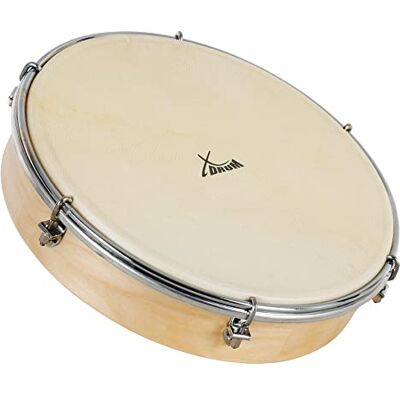 XDrum HTM-12S Pandereta De Mano De 12" Con Piel Natural, Diámetro: 12" (30 5 cm), Piel de oveja resistente, Marco de madera de arce, 6 ganchos de tensión para afinar la pandereta, Mango ergonómico XDrum HTM-12S Pandereta De Mano De 12" Con Piel Natural, Diámetro: 12" (30 5 cm), Piel de oveja resistente, Marco de madera de arce, 6 ganchos de tensión para afinar la pandereta, Mango ergonómico