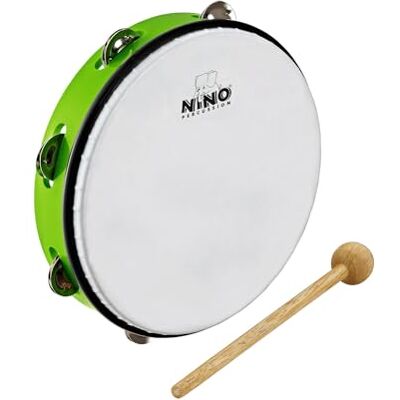 Nino Percussion NINO Percusión Pandereta ABS Verde-Hierba, Nino Percussion NINO Percusión Pandereta ABS Verde-Hierba,
