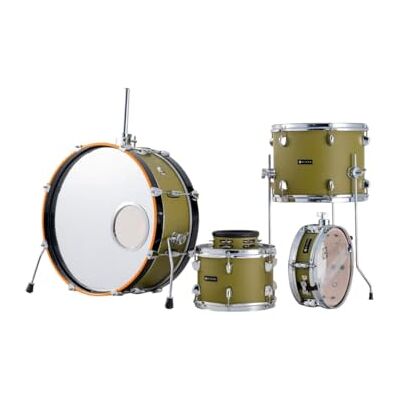 Dixon Little Roomer Shellset Batería compacta de caoba de 5 piezas para estudio, escenario y conciertos acústicos, color verde oliva Dixon Little Roomer Shellset Batería compacta de caoba de 5 piezas para estudio, escenario y conciertos acústicos, color verde oliva
