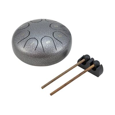 DIMAVERY TD-8 Tambor de acero para tongua, color plateado DIMAVERY TD-8 Tambor de acero para tongua, color plateado