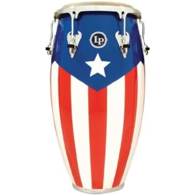 Latin Percussion Tumba Conga Matador 12 1/2" , bandera de Puerto Rico, herrajes cromados Latin Percussion Tumba Conga Matador 12 1/2" , bandera de Puerto Rico, herrajes cromados