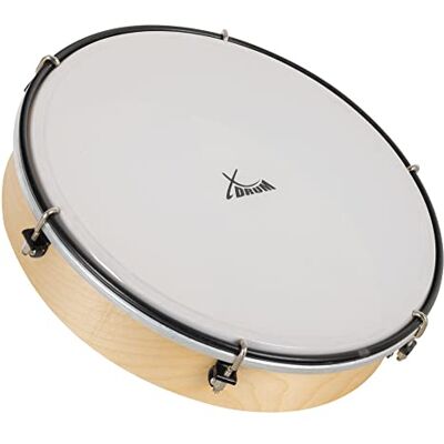 XDrum HTM-12K Pandereta De Mano De 12" Con Piel De Plástico, 5 cm) Diámetro: 12" (30, 5 cm), Piel de poliéster resistente, Marco de madera de arce, 6 ganchos de tensión para afinar el tambor XDrum HTM-12K Pandereta De Mano De 12" Con Piel De Plástico, 5 cm) Diámetro: 12" (30, 5 cm), Piel de poliéster resistente, Marco de madera de arce, 6 ganchos de tensión para afinar el tambor