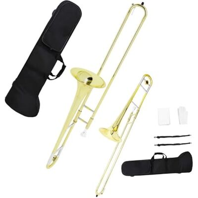HYLQZAT Trombón Tenor Trombón Alto Profesional En Clave Bb Latón B Juego Dorado HYLQZAT Trombón Tenor Trombón Alto Profesional En Clave Bb Latón B Juego Dorado