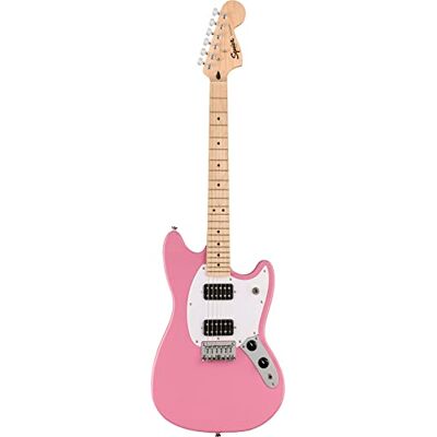 Fender Squier by Guitarra eléctrica Mustang HH, diapasón de arce, golpeador blanco, rosa flash, Incluye cursos virtuales gratuitos en Play Fender Squier by Guitarra eléctrica Mustang HH, diapasón de arce, golpeador blanco, rosa flash, Incluye cursos virtuales gratuitos en Play