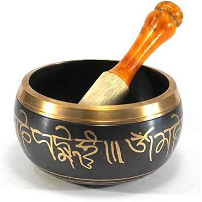 Seven Chakra Tree Instrumento de oración budista tibetano con bastón de vuelo Campana OM OM Bowl Cuenco de meditación Musicoterapia (negro) Seven Chakra Tree Instrumento de oración budista tibetano con bastón de vuelo Campana OM OM Bowl Cuenco de meditación Musicoterapia (negro)