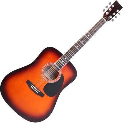 Classic Cantabile Guitarra Western Sunburst, Estilo Dreadnought 6 cuerdas,20 trastes; silletas níquel plateado; tapa/fondo/aros tilo laminado; diapasón/puente arce; mástil abedul; 5 cm Classic Cantabile Guitarra Western Sunburst, Estilo Dreadnought 6 cuerdas,20 trastes; silletas níquel plateado; tapa/fondo/aros tilo laminado; diapasón/puente arce; mástil abedul; 5 cm