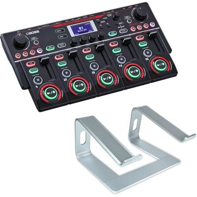 Boss RC-505 MK II Loop Station con soporte keepdrum para ordenador portátil, color plateado Boss RC-505 MK II Loop Station con soporte keepdrum para ordenador portátil, color plateado