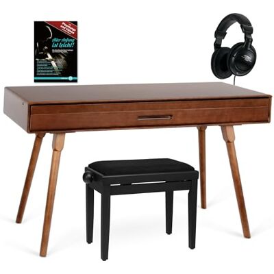 Classic Cantabile DP-730 WN Piano digital roble set 88 teclas ponderadas acción de martillo Mesa con teclado piano elèctrico incorporado Con porta notas y pedalera USB MIDI salida auriculares Classic Cantabile DP-730 WN Piano digital roble set 88 teclas ponderadas acción de martillo Mesa con teclado piano elèctrico incorporado Con porta notas y pedalera USB MIDI salida auriculares