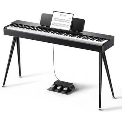 Donner OURA S100 88 Teclado Piano Ponderado con 3 Canciones Demo, 15 Tonos, Bluetooth Audio/MIDI, Piano Digital para Casa para Principiantes, Avanzados, Negro Donner OURA S100 88 Teclado Piano Ponderado con 3 Canciones Demo, 15 Tonos, Bluetooth Audio/MIDI, Piano Digital para Casa para Principiantes, Avanzados, Negro