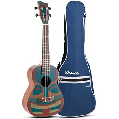 GEWA Concert Ukulele Manoa Tiki Cuerpo Sapelli Diseño Tiki 2 multicolor/Madera natural oscura mate sedoso incl. Funda acolchada K-CO-TB GEWA Concert Ukulele Manoa Tiki Cuerpo Sapelli Diseño Tiki 2 multicolor/Madera natural oscura mate sedoso incl. Funda acolchada K-CO-TB