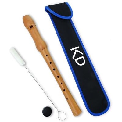 keepdrum Flauta dulce de madera soprano, mango alemán con funda keepdrum Flauta dulce de madera soprano, mango alemán con funda