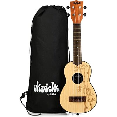 Kala Ukelele soprano con tapa de bambú Ukadelic satén natural Kala Ukelele soprano con tapa de bambú Ukadelic satén natural