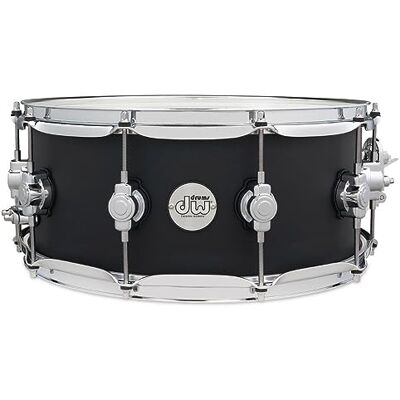 Drum Workshop DW Design Series Tambor de caja (6 x 14 pulgadas), color negro satinado Drum Workshop DW Design Series Tambor de caja (6 x 14 pulgadas), color negro satinado