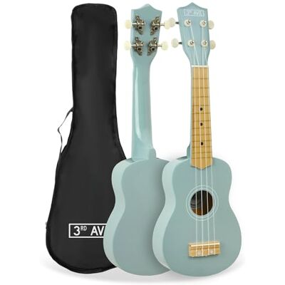 3rd Avenue Ukelele soprano para principiantes de 53 cm, 4 cuerdas de nailon con bolsa de ukelele gratis, color azul pastel, lecciones en línea gratis de 1 mes 3rd Avenue Ukelele soprano para principiantes de 53 cm, 4 cuerdas de nailon con bolsa de ukelele gratis, color azul pastel, lecciones en línea gratis de 1 mes