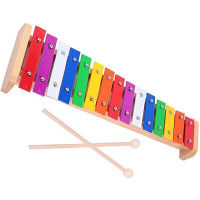 CRJUS Instrumento de percusión Glockenspiel de 15 notas, caja armónica de aluminio elegante y duradera colorida Kit De Glockenspiel Profesional CRJUS Instrumento de percusión Glockenspiel de 15 notas, caja armónica de aluminio elegante y duradera colorida Kit De Glockenspiel Profesional