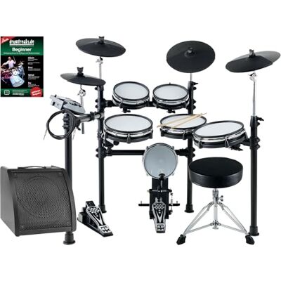 XDrum DD-530 Mesh Heads E-Drum Maxi Live Kit con Monitor de Batería Rack para batería, 5 pads de batería estéreo con Mesh Heads (2x 8", 3x 10"), 4 pads de platillos estéreo (1x HiHat, 2x Crash XDrum DD-530 Mesh Heads E-Drum Maxi Live Kit con Monitor de Batería Rack para batería, 5 pads de batería estéreo con Mesh Heads (2x 8", 3x 10"), 4 pads de platillos estéreo (1x HiHat, 2x Crash