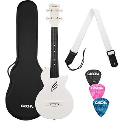 Cascha Juego con ukelele para concierto de fibra de carbono, kit para principiantes Cascha Juego con ukelele para concierto de fibra de carbono, kit para principiantes