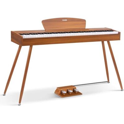 Donner digital piano de 88 teclas contrapesadas, piano eléctrico de tamaño completo para principiantes y adultos, con atril, pedal triple, compatible con USB-MIDI, regalo para hombres y mujeres Donner digital piano de 88 teclas contrapesadas, piano eléctrico de tamaño completo para principiantes y adultos, con atril, pedal triple, compatible con USB-MIDI, regalo para hombres y mujeres