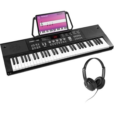 MAX Piano digital de 61 teclas con micrófono y auriculares 8 horas de batería con 26 sonidos y 8 percusiones, pantalla LCD y 70 canciones demo, para principiantes ahora mismo MAX Piano digital de 61 teclas con micrófono y auriculares 8 horas de batería con 26 sonidos y 8 percusiones, pantalla LCD y 70 canciones demo, para principiantes ahora mismo
