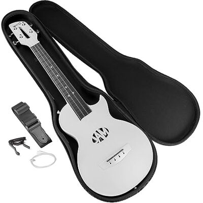 RockJam Ukelele de fibra de carbono con estuche, cejilla y correa RockJam Ukelele de fibra de carbono con estuche, cejilla y correa