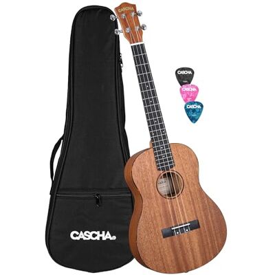 Cascha Ukelele barítono caoba (incluye bolsa acolchada, 3 púas) Cascha Ukelele barítono caoba (incluye bolsa acolchada, 3 púas)