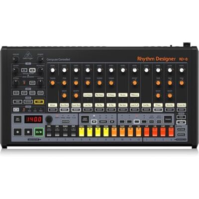 Behringer RHYTHM DESIGNER RD-8 MKII Caja de ritmos analógica clásica con 16 sonidos de batería, secuenciador de 64 pasos, diseñador de ondas y filtro de modo dual Behringer RHYTHM DESIGNER RD-8 MKII Caja de ritmos analógica clásica con 16 sonidos de batería, secuenciador de 64 pasos, diseñador de ondas y filtro de modo dual