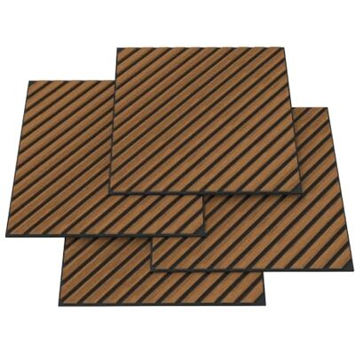 Helloshop26 Lote de 8 paneles acústicos de láminas diagonales 2,88 m² efecto teca Helloshop26 Lote de 8 paneles acústicos de láminas diagonales 2,88 m² efecto teca