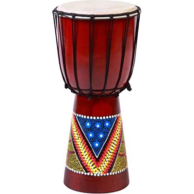 Ciffre Tambor djembe de 40 cm, bongo, tambor de arbusto de madera, tambor de comercio justo Ciffre Tambor djembe de 40 cm, bongo, tambor de arbusto de madera, tambor de comercio justo