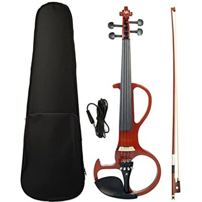 WMXD violín para principiantes Violín Eléctrico Silencioso De Tamaño Completo 4/4, Cuerpo De Madera Maciza, Arco De Madera De Brasil, Cuerda De Violín, Puente De Violín Con Estuche De Transporte Violín Ins WMXD violín para principiantes Violín Eléctrico Silencioso De Tamaño Completo 4/4, Cuerpo De Madera Maciza, Arco De Madera De Brasil, Cuerda De Violín, Puente De Violín Con Estuche De Transporte Violín Ins
