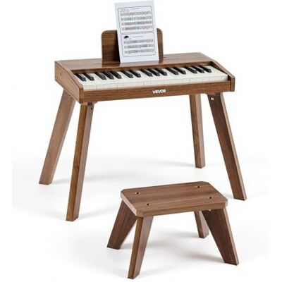 VEVOR Teclado de Piano Infantil 37 Teclas de Madera con Silla, Piano Electrónico para Niños 3-10 Años, Volumen Ajustable, USB-C o Pilas, con Pegatinas de Notas y Hojas de Práctica para Viaje Casa Aula VEVOR Teclado de Piano Infantil 37 Teclas de Madera con Silla, Piano Electrónico para Niños 3-10 Años, Volumen Ajustable, USB-C o Pilas, con Pegatinas de Notas y Hojas de Práctica para Viaje Casa Aula